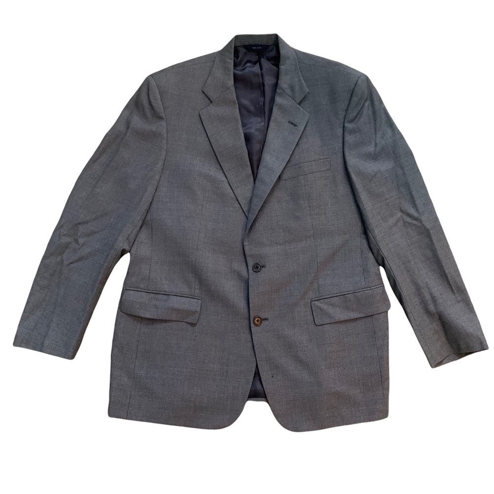Brooks Brothers Loro Piana Super 110 100% Wool‎ Gray Two Button Suit Size 43R